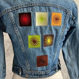 FINAL PRICE-Vintage 1996 limited Edition Starburst embroide Gap Jeans Jacket SzS
